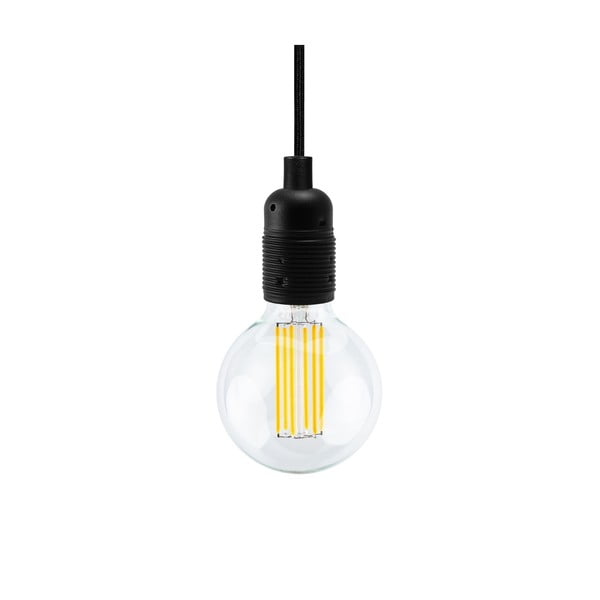 Čierne závesné svietidlo s 5 žárovkami Bulb Attack Uno Basic Globe Clear-image-2