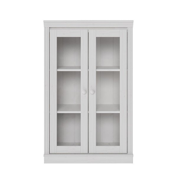 Biela vitrína z borovicového dreva 74x118x35 cm Anita – Støraa