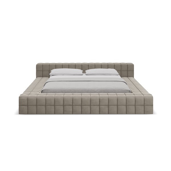 Čalúnená dvojlôžková posteľ taupe s roštom 140x200 cm Akela – Makamii-image-2