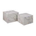 Biele konferenčné stolíky v dekore mramoru v súprave 2 ks 58x58 cm Dice – Actona