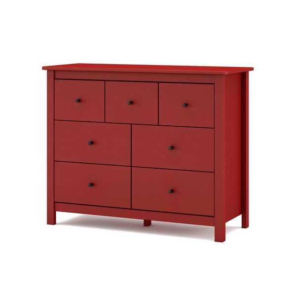 Červená nízka komoda z borovicového dreva 110x80 cm Misti – Marckeric-image-4