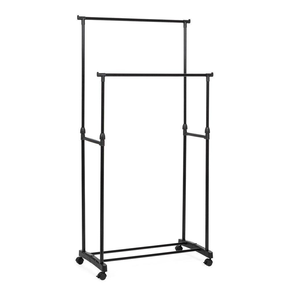 E-shop Čierny kovový pojazdný stojan na oblečenie 80x160x42 cm Roald – Yes Everyday