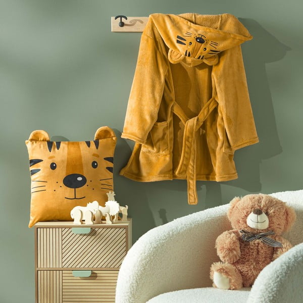 Zamatový detský vankúšik 40x40 cm Tigry – douceur d'intérieur-image-1