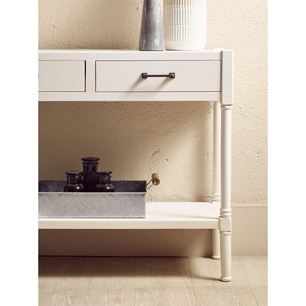 Biely konzolový stolík z borovicového dreva 35x91 cm Heritage – Premier Housewares-image-2