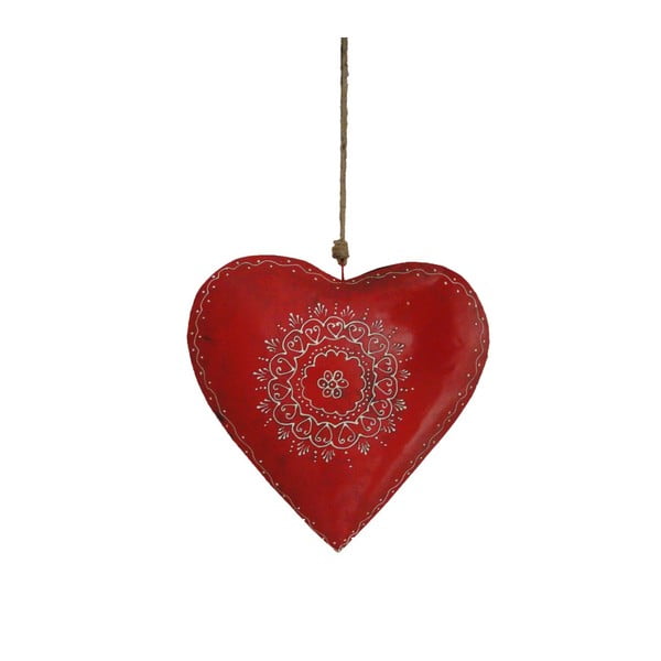 Závesná drevená dekorácia v tvare srdca Antic Line Passion
