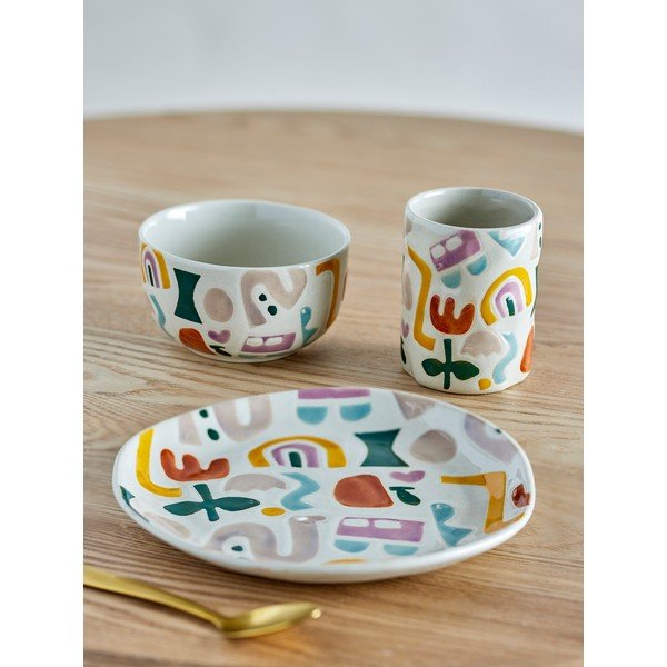 Kameninová detská jedálenská súprava 3 ks Filur – Bloomingville Mini-image-1