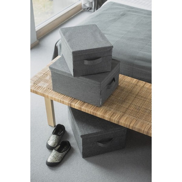 Sivý látkový úložný box s vekom 35x26x19 cm Soft Storage – Bigso-image-3
