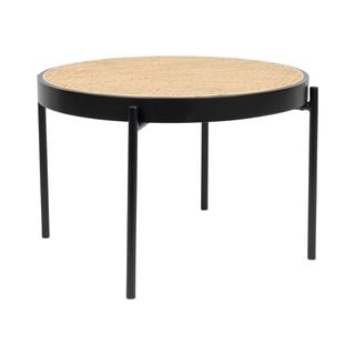 Čierny ratanový okrúhly konferenčný stolík ø 60 cm Spike - Zuiver