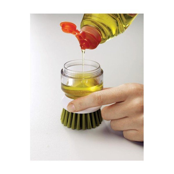 Zelená kefa Palm Scrub s dávkovačom a stojanom Joseph Joseph-image-3