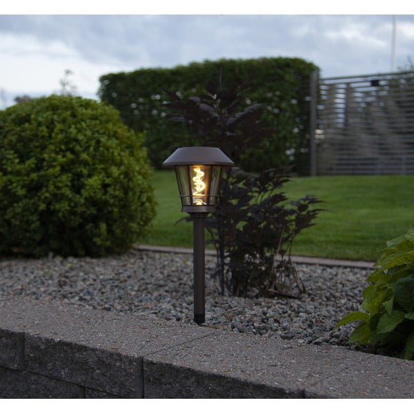 Hnedé vonkajšie solárne LED svietidlo Star Trading Fergus, výška 35 cm-image-3