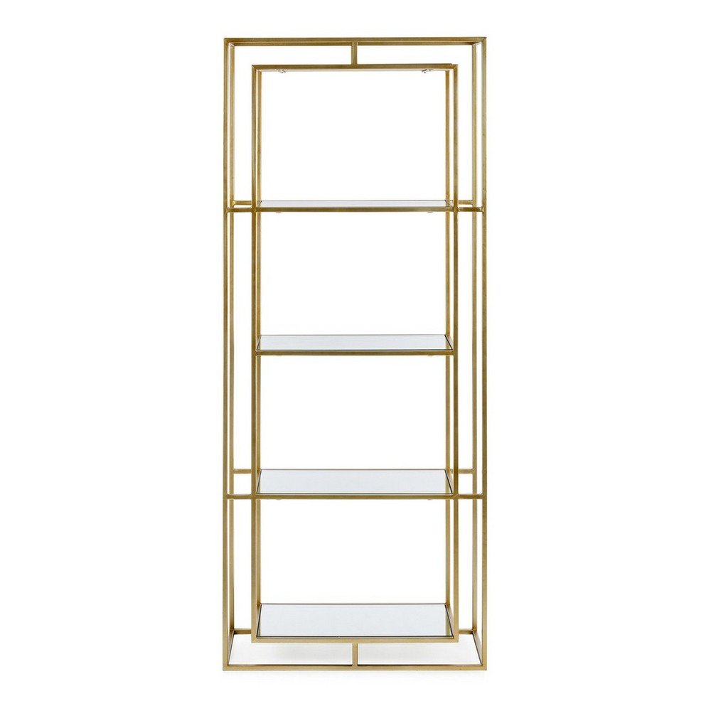 E-shop Oceľová knižnica v zlatej farbe 68x172,5x28 cm Elenor – Bizzotto