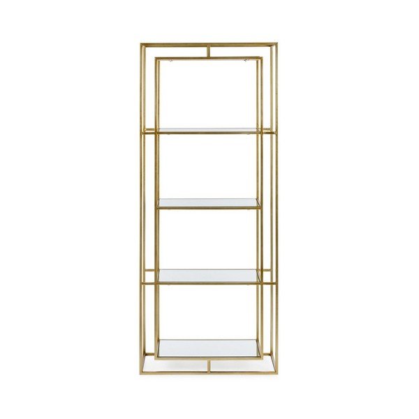 Oceľová knižnica v zlatej farbe 68x172,5x28 cm Elenor – Bizzotto