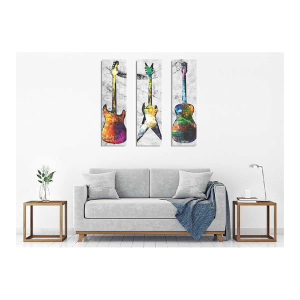 3-dielny nástenný obraz na plátne Guitars-image-1