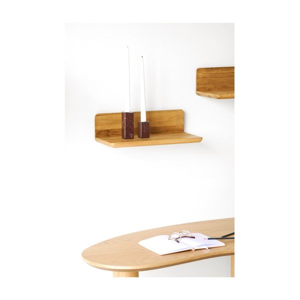 Polica z dubového dreva v svetlo prírodnej farbe 40 cm Salina – House Nordic-image-1