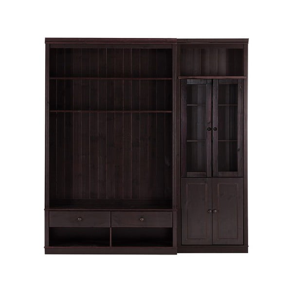 Hnedá TV zostava z borovicového dreva 214x223 cm Anita – Støraa