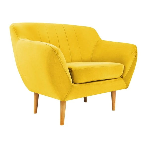 Žlté zamatové kreslo Mazzini Sofas Sardaigne-image-2