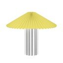 Žltá/v striebornej farbe stolová lampa so stmievačom s textilným tienidlom (výška  36 cm) Taite – Blomus