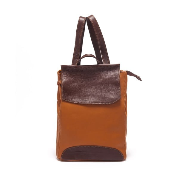 Koňakovo hnedý kožený batoh Isabella Rhea no. 2142