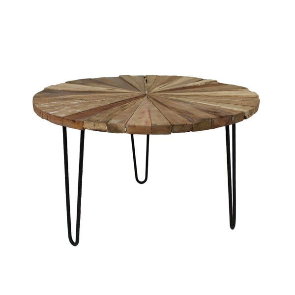 Odkladací stolík z teakového dreva HSM Collection Sun Vleg, ⌀ 80 cm