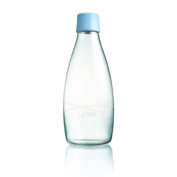 Pastelovomodrá sklenená fľaša ReTap s doživotnou zárukou, 800 ml