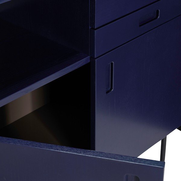 Vysoká komoda z jaseňového dreva v tmavomodrej a sivej farbe 90x109 cm Study – Hübsch-image-2