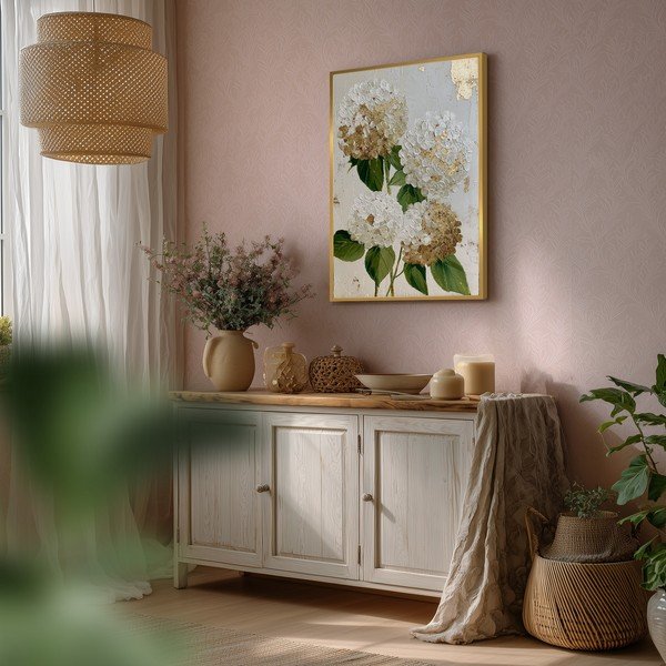 Tlačený obraz s rámom 60x90 cm Hydrangea – Styler-image-2
