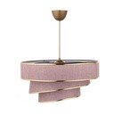Závesné svietidlo v ružovo-zlatej farbe s textilným tienidlom ø 40 cm Couper – Opviq lights