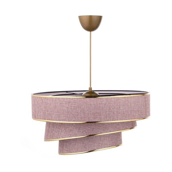 Závesné svietidlo v ružovo-zlatej farbe s textilným tienidlom ø 40 cm Couper – Opviq lights