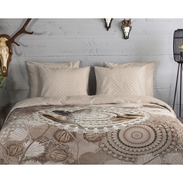 Hnedé flanelové obliečky na jednolôžko 140x200 cm Ringhda – HIP-image-2