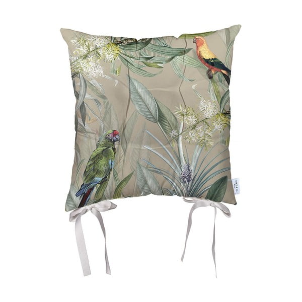Béžový sedák z mikrovlákna Mike & Co. NEW YORK Jungle Birds, 43 x 43 cm