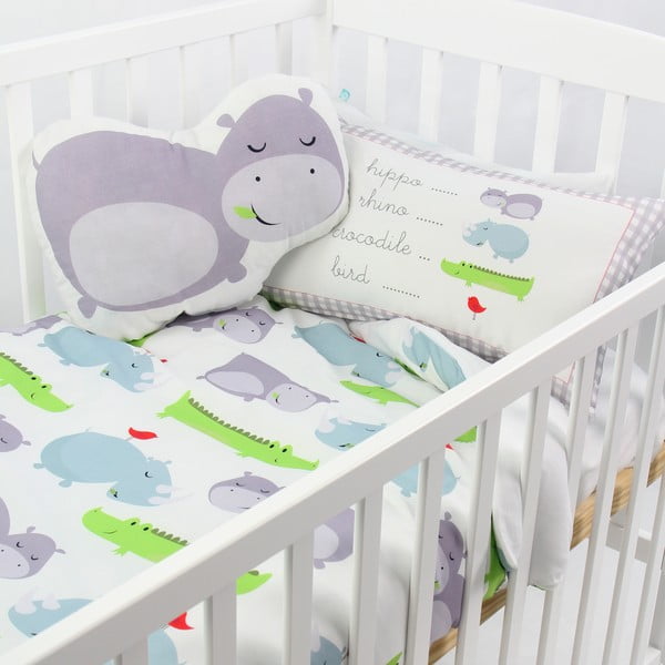 Detské bavlnené obliečky na paplón a vankúš Mr. Fox Hippo, 100 × 120 cm-image-3