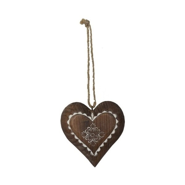 Závesná drevená dekorácia v tvare srdca Antic Line Jane