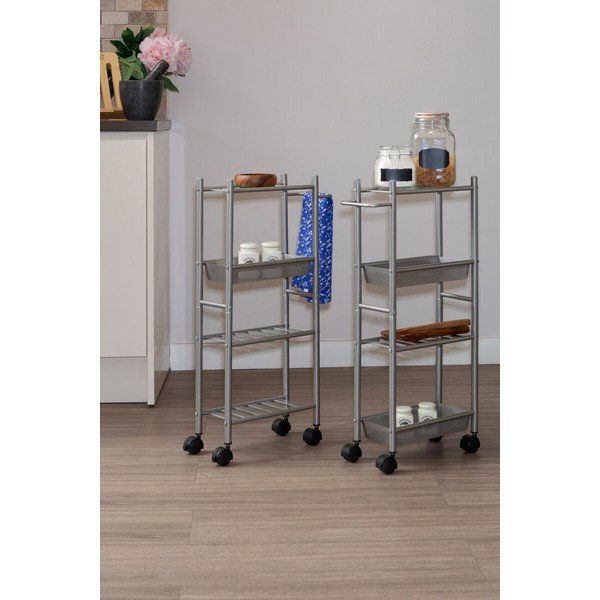 Kovový servírovací stolík na kolieskach 16x40 cm Dara – Premier Housewares-image-1