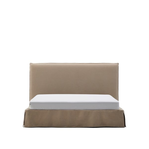 Taupe čalúnená dvojlôžková posteľ 180x200 cm Jaira – Kave Home-image-2