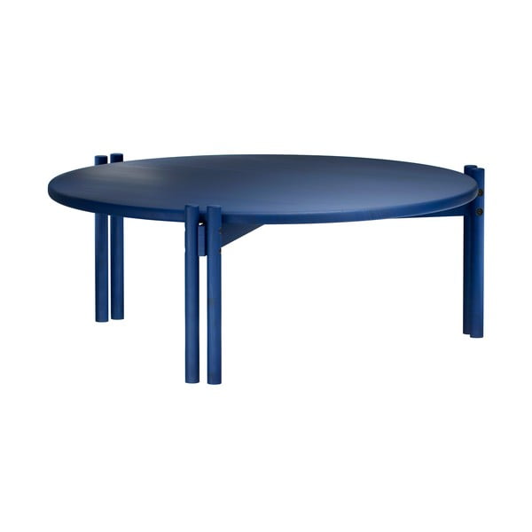 Modrý okrúhly konferenčný stolík z borovicového dreva ø 80 cm Sticks – Karup Design-image-3