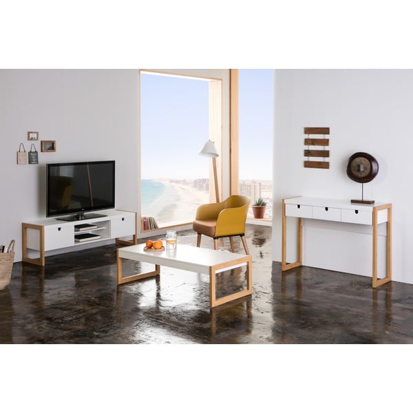 Biely konferenčný stolík Marckeric Square, 120 × 35 cm-image-4