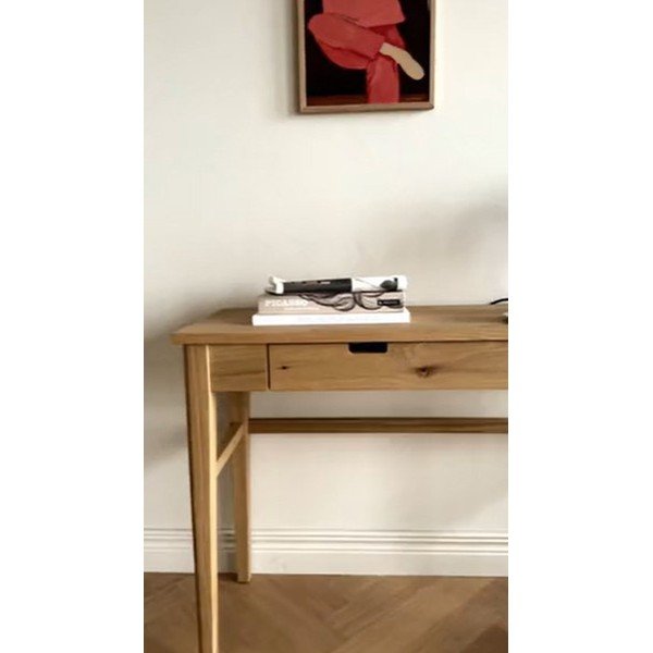 Konzolový stolík s doskou v dubovom dekore v prírodnej farbe 40x110 cm Garrison – Rowico-image-1