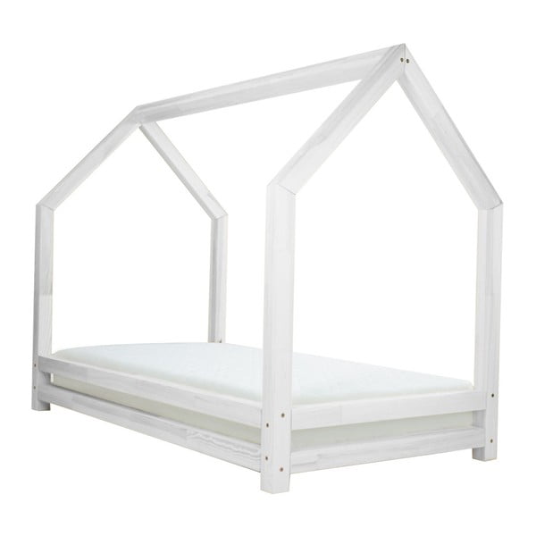 Biela jednolôžková posteľ z borovicového dreva Benlemi Funny, 90 × 160 cm