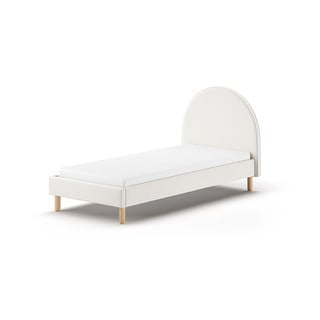 Biela čalúnená jednolôžková posteľ s roštom 90x200 cm MOON – Vipack