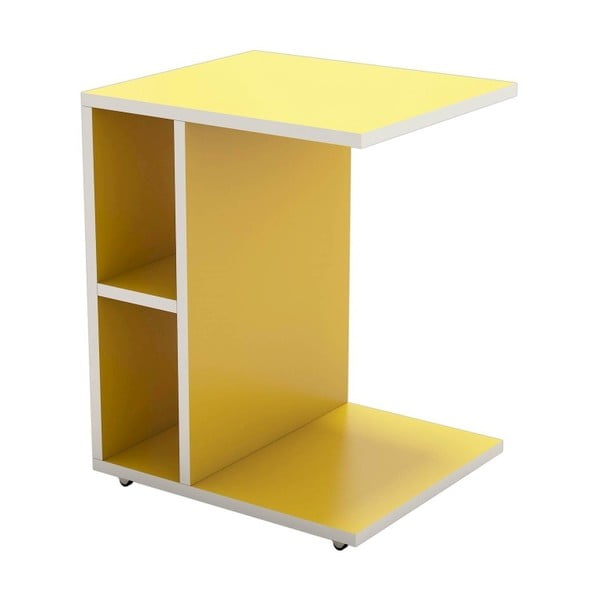 Žltý príručný stolík Ceylin, 45 × 35 cm