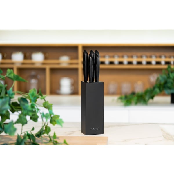 Súprava 5 nožov v čiernom držiaku Vialli Design Caro-image-4
