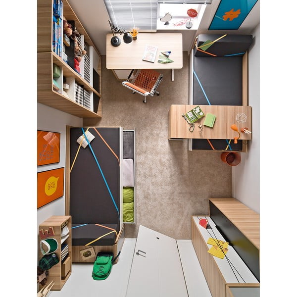 Jednolôžková posteľ s bielymi a sivými detailmi Vox Evolve, 90 × 200 cm-image-3