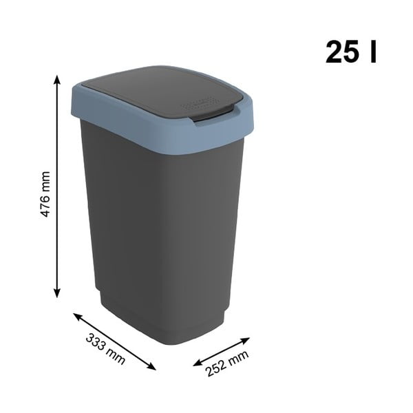 Odpadkový kôš z recyklovaného plastu 25 l Twist - Rotho-image-3