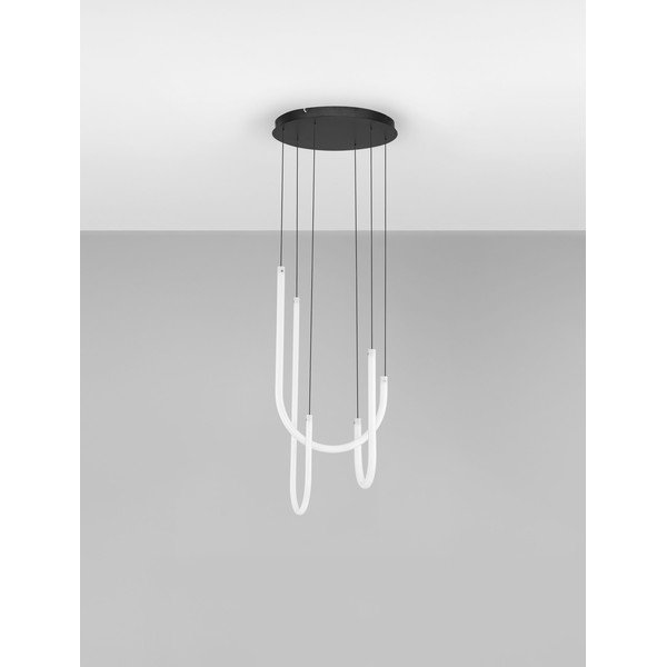 Biele/matne čierne oceľové LED závesné svietidlo so stmievačom s tienidlom z akrylového skla ø 41 cm Topaz – Nova Luce-image-3