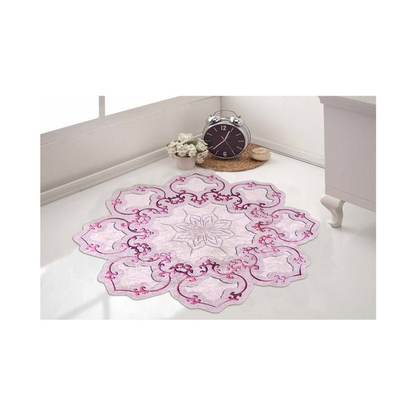 Ružový koberec Vitauss Camina Feo, ⌀ 80 cm-image-1