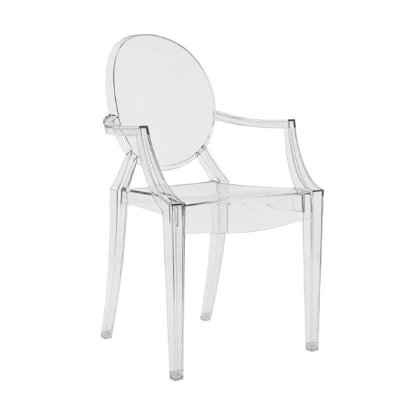 Plastová stolička Kartell Louis Ghost, číra