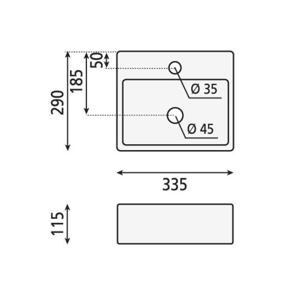 Čierne keramické umývadlo 33,5x29 cm Giulia – Sapho-image-2