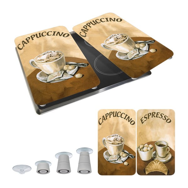 Sada 2 sklenených krytov na sporák Wenko Coffee-image-2