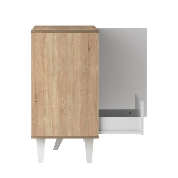Biela komoda so svetlohnedým korpusom TemaHome Prism-image-4