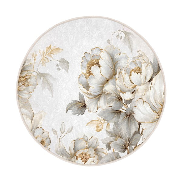 Prateľný okrúhly koberec vo svetlosivej a béžovej farbe ø 150 cm Soft and Gentle – Mila Home